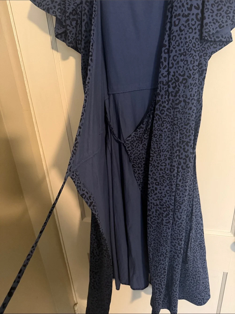 GAP Navy Blue Leopard Wrap Dress